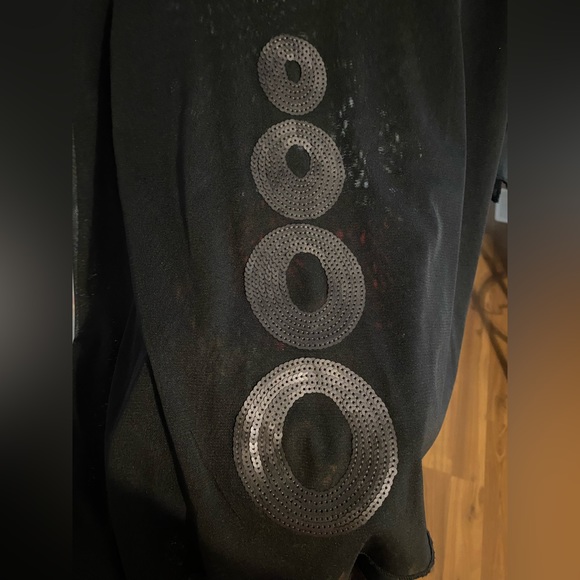 BLACK LILIBLEU SHEER SHORT SLEEVE WITH MAT SEQUENCE FRONT - Picture 3 of 6